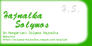 hajnalka solymos business card